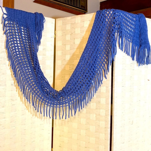 CERULEAN BLUE as MERYL says  BEAUTIFUL  SCARF PASHMINA WRAP SHAWL 65”x 1… - Picture 7 of 8